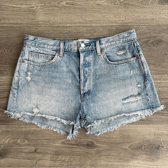 Denim Forum Pants - ARITZIA Denim Forum The Ex Boyfriend Shorts Size 30 High Rise Blue Festival 90s